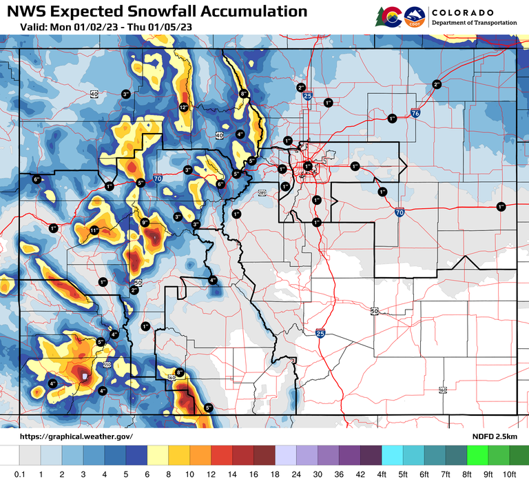 National Weather Service Expected Snowfall Accumulation