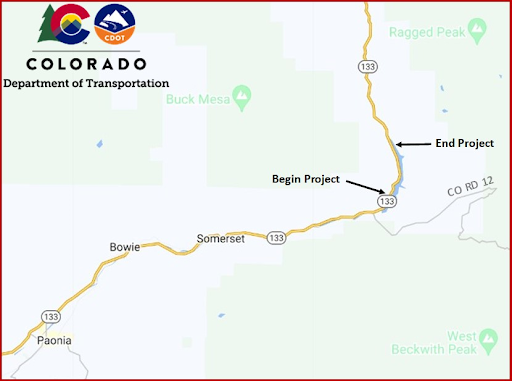 CO 133 Slope Stabilization Project Map