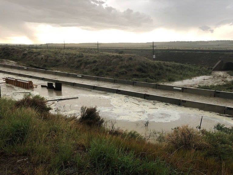 Flooded Detour Bridge on US 350 