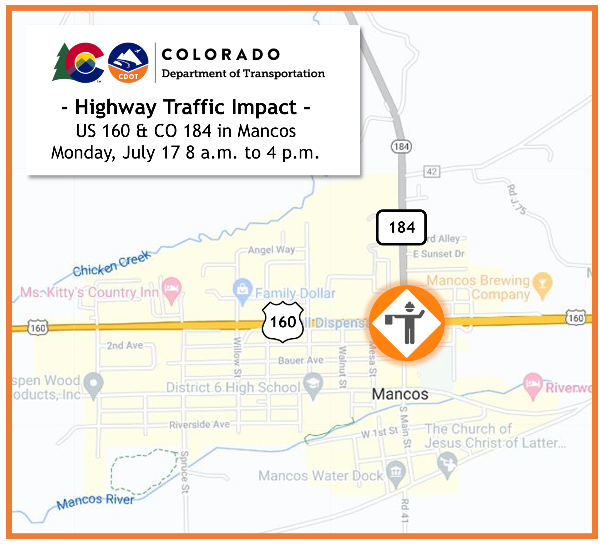 US 160 CO 184 traffic impact map.png detail image