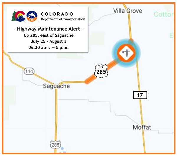 US 285 Saguache surface treatment US 285 Saguache surface treatment