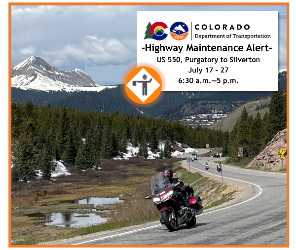 US 550 highway maintenance alert US 550 highway maintenance alert