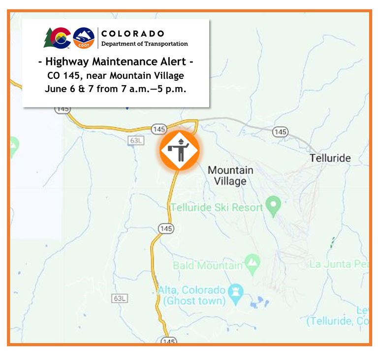 CO 145 paving operations map