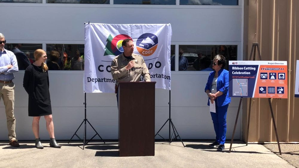 CO Parks and Wildlife assistant area manager speaks at celebration for the completed project.jpg detail image