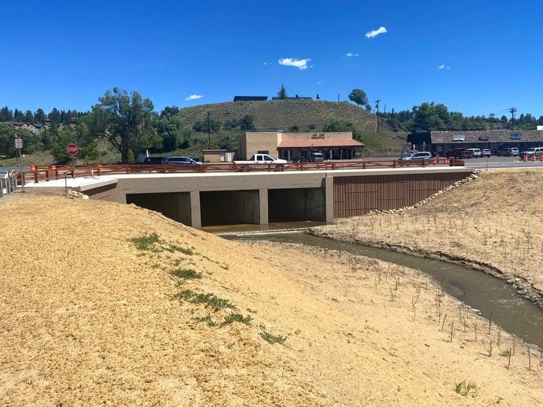 side view of US 160 completed culvert repair