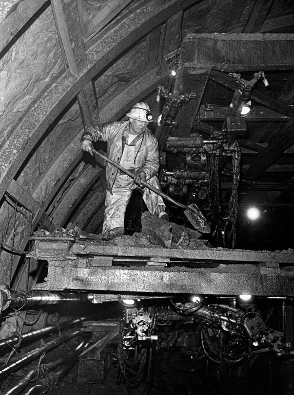Crew worker in the Eisenhower Tunnel in 1960