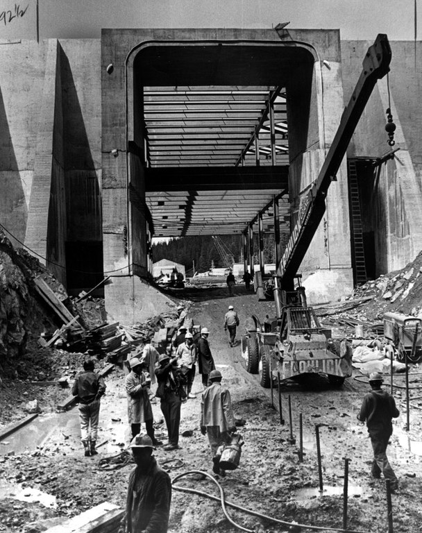 Eisenhower Tunnel under construction in the late 1960's