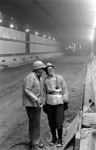 Janet Bonnema inside the Eisenhower Tunnel when it was under construction 