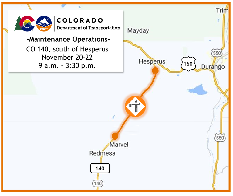 CO 140 maintenance map