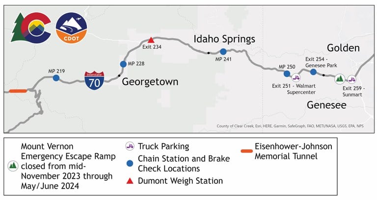 Hot Brake Locations EB I-70