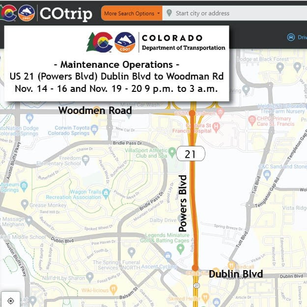 US 21 Dublin Blvd maintenance map US 21 Dublin Blvd maintenance map