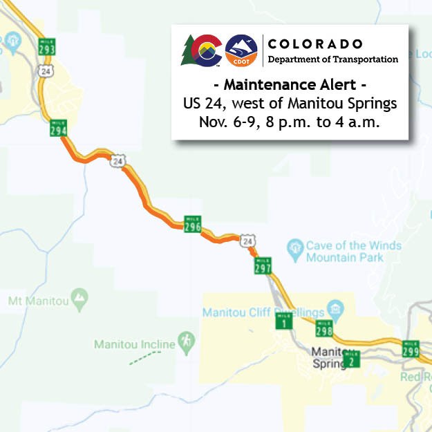 US 24 Guardrail Repair map