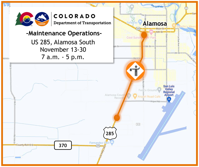 US 285 Surface Treatment Map