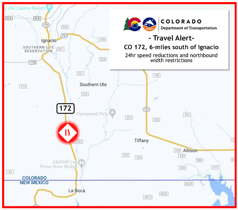 CO 172 Ignacio Concrete Barrier map CO 172 Ignacio Concrete Barrier map