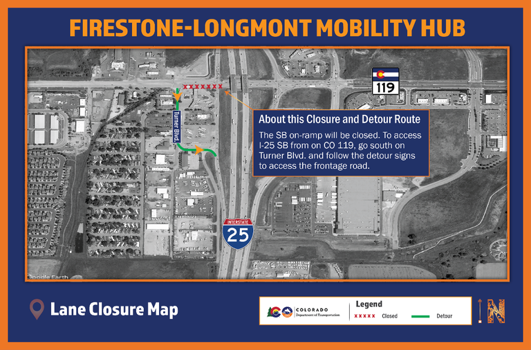 Firestone-Longmont Mobility Hub Lane Closure Map Firestone-Longmont Mobility Hub Lane Closure Map