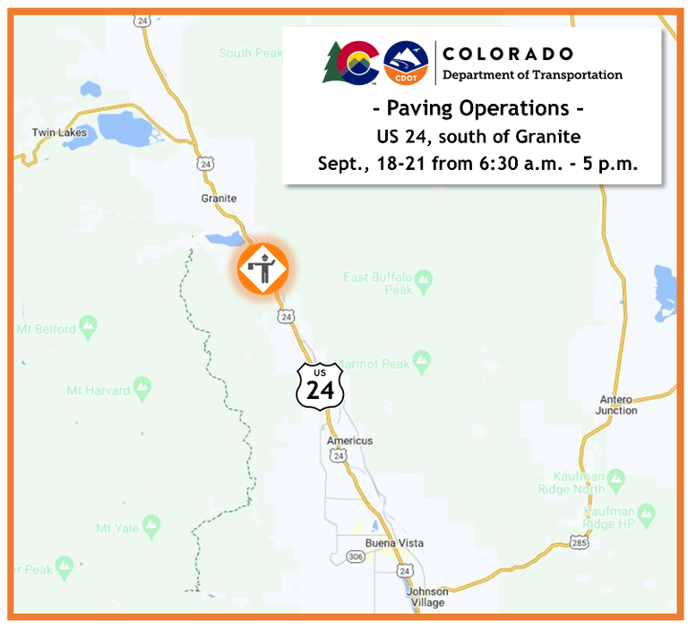 US 24 south of Granite paving map