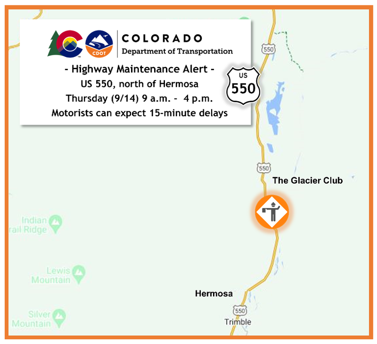 US 550 Rockfall mitigation map