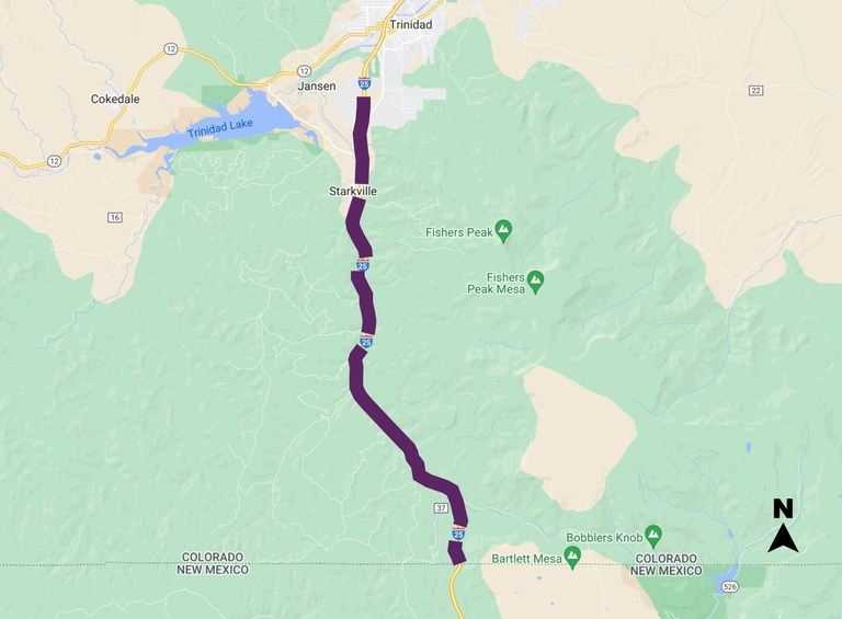 I-25 wildlife study map