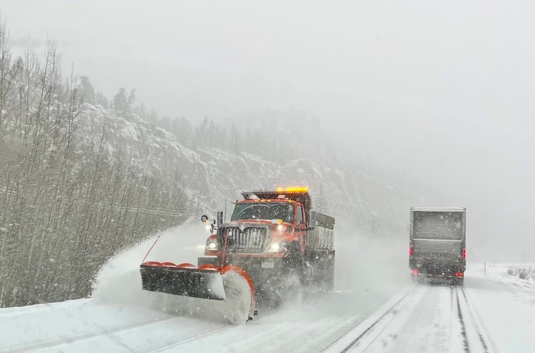 Snowplow on US 160 Wolf Creek Pass during a past winter storm 