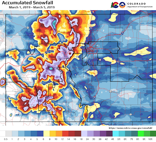 2019 bomb cyclone accumulated snowfall