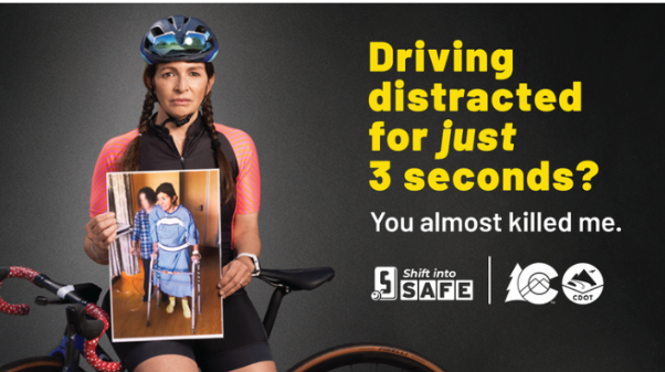 Driving distracted for just 3 seconds - You almost killed me graphic