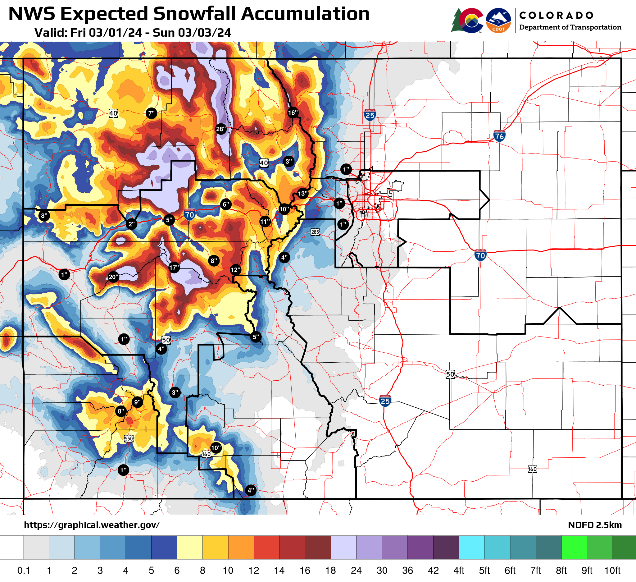 National Weather Service map showing expected snowfall accumulation for March 3.png detail image