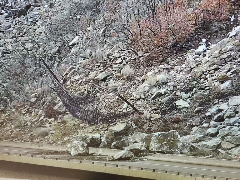 Rockslide debris on the road on westbound I-70 Glenwood Canyon on March 7, 2024.