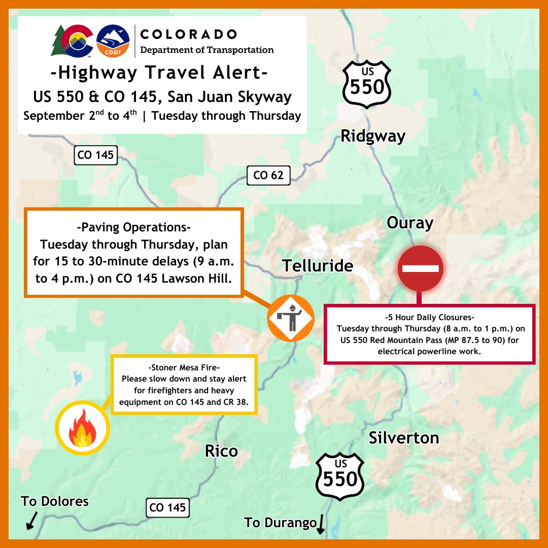 Closure map of US 550 and CO 145 09022025.png detail image
