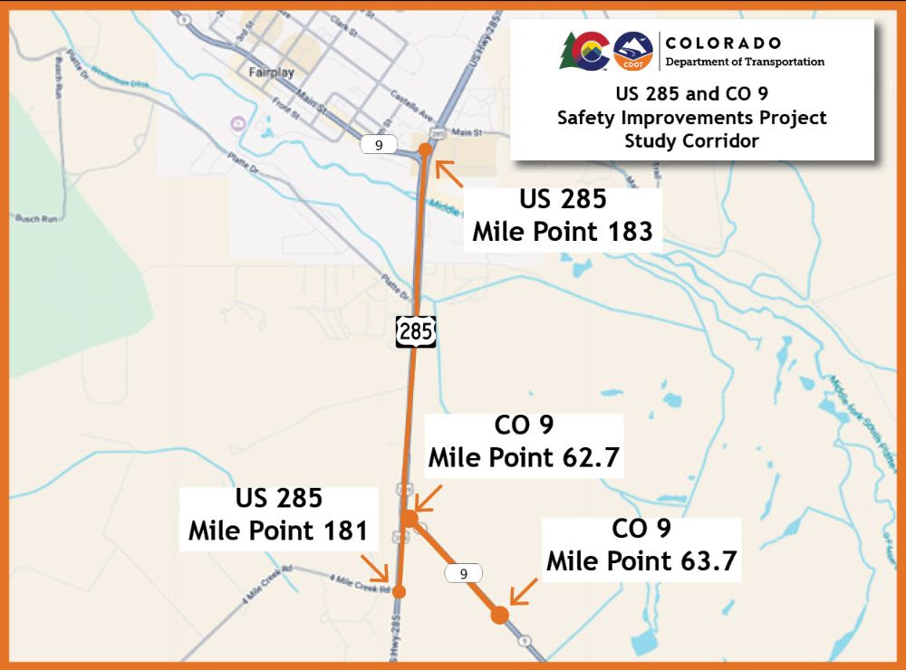 Map of US 285 near Fairplay Study Corridor.jpg detail image