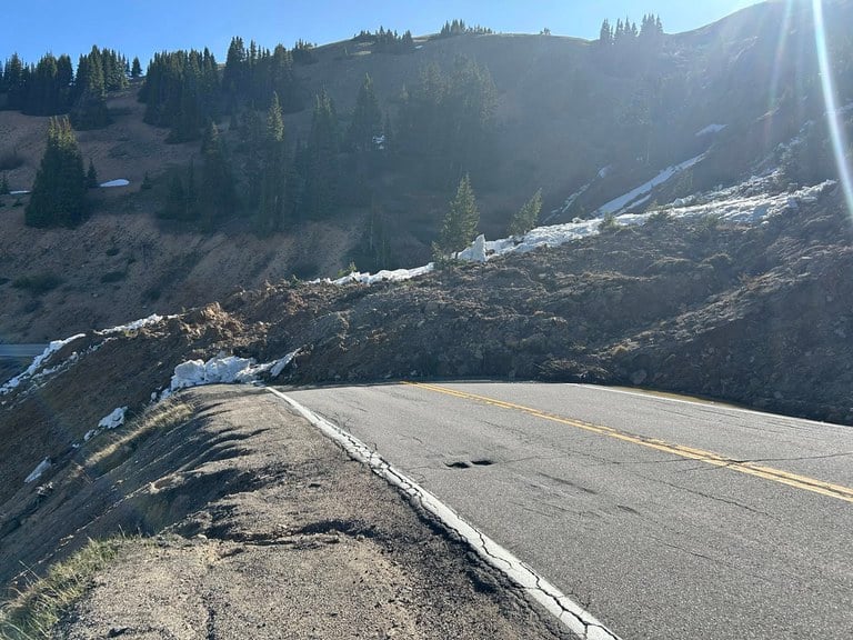 Mountain slide blocking Loveland Pass taken Sunday, June 15,2025. Mountain slide blocking Loveland Pass taken Sunday, June 15,2025.