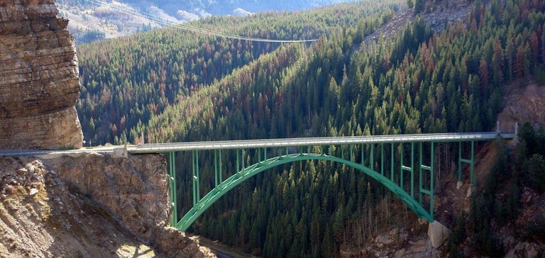 The Red Cliff bridge is a registered National Historic Landmark and one of the oldest and most unique assets of the Colorado Department of Transportation. Originally constructed in 1940, the Red Cliff bridge is a registered National Historic Landmark and one of the oldest and most unique assets of the Colorado Department of Transportation.