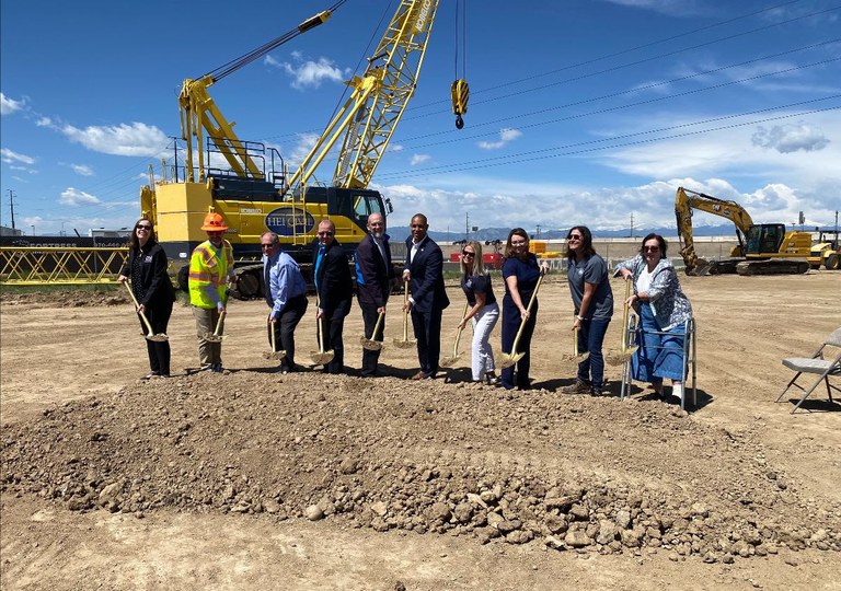 I-25 Mobility Hub on CO 7 Groundbreaking Representatives from CDOT, Thornton, City and County of Broomfield, Adams County and Brighton officially break ground.