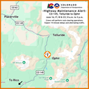Travel Alert Map of CO 145 rock clearing operations occurring on CO 145 south of Telluride.png thumbnail image