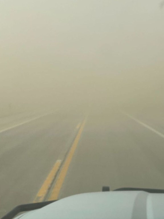 A dust storm creating brownout conditions in southeast Colorado.