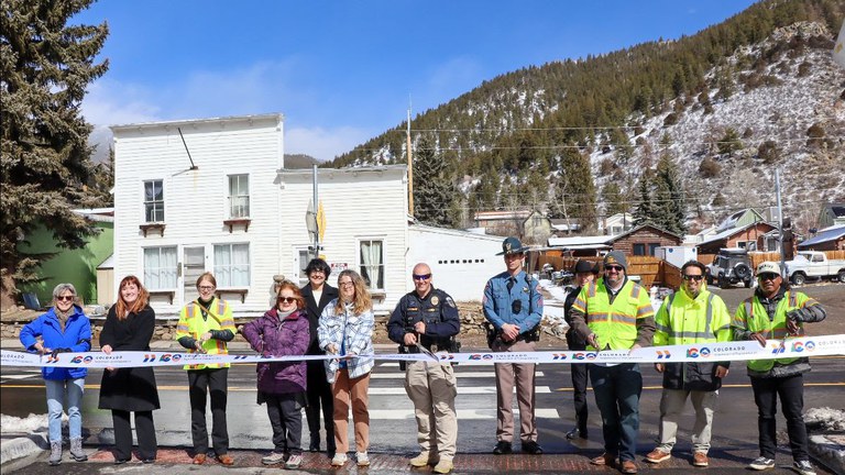 CDOT, the Town of Empire and other local leaders gather for a ribbon cutting to celebrate the substantial completion of the US 40 Resurfacing project in Empire