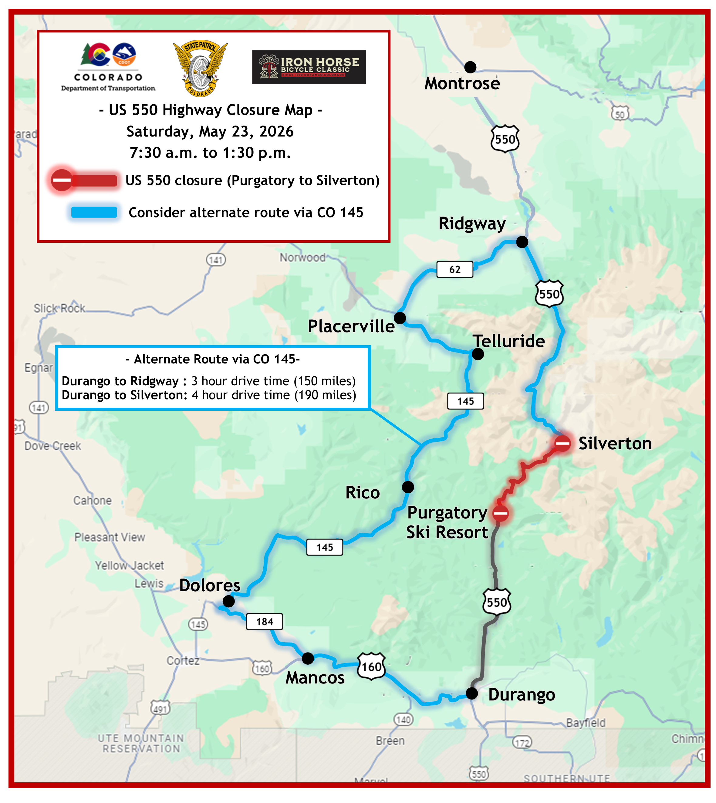 US 550 Closure Detour Iron Horse Bicycle Classic.png detail image
