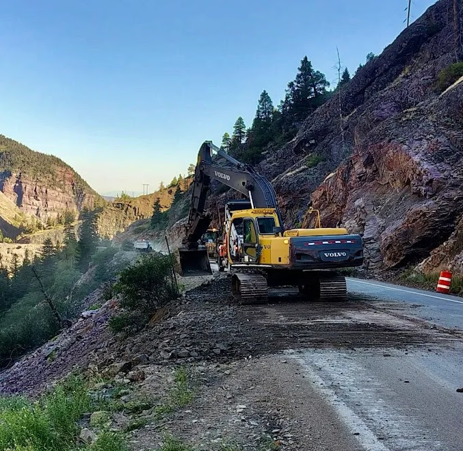 US 550 Red Mountain Pass crews reinforce the US 550 shoulder near Ruby Walls.jpg detail image