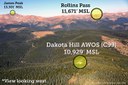 An aerial view of the Dakota Hill AWOS (C99) looking west toward Rollins Pass. thumbnail image