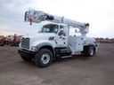 CDOT traffic trucks have a 40 foot bucket as well as a pole cat attachment. With these trucks CDOT traffic crews can drill the holes for traffic lights, place the poles, and attach the wires and heads for traffic signals. thumbnail image