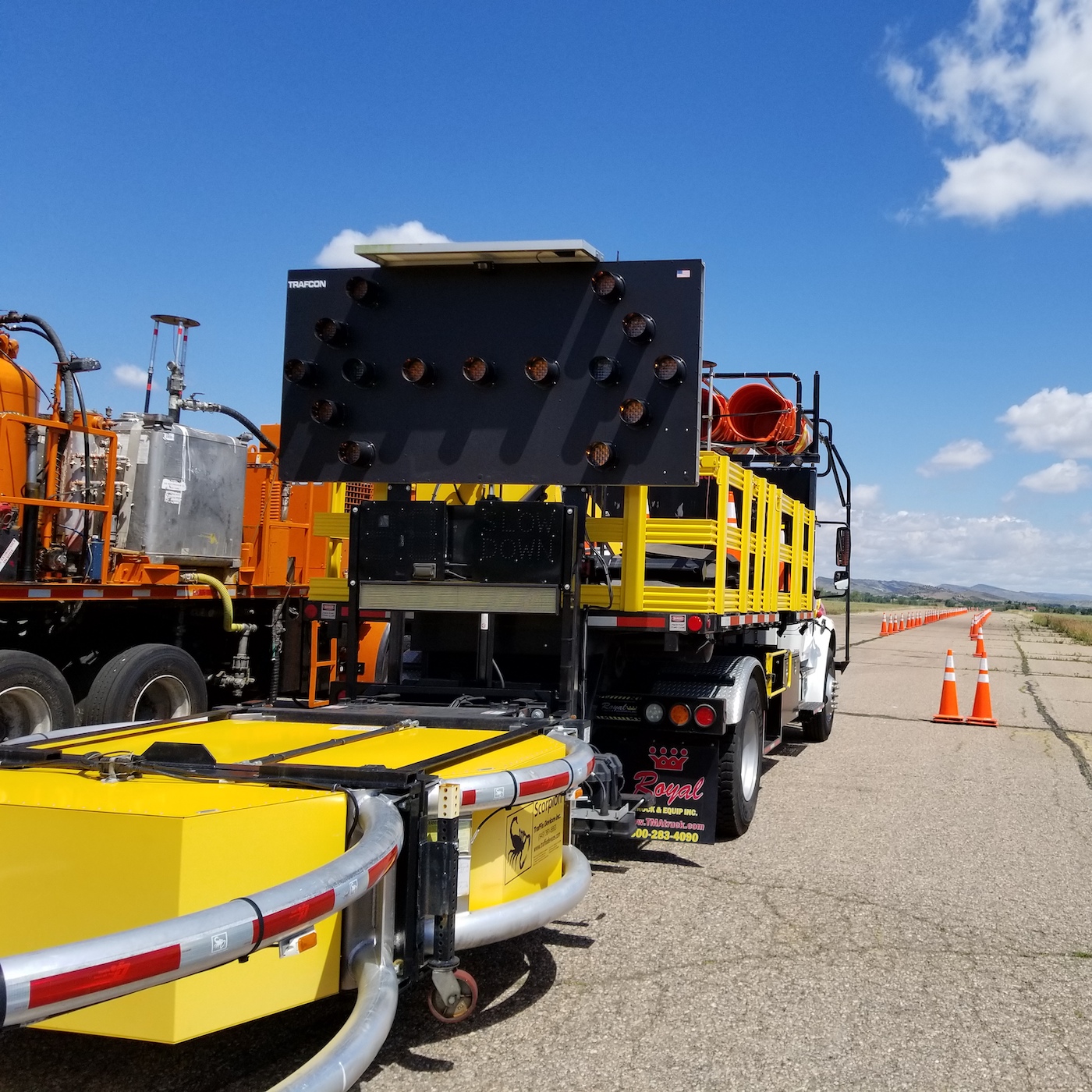 autonomous attenuator about to drive through cones.jpg detail image