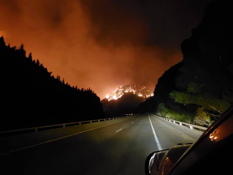   CDOT crews at the Grizzly Creek Fires at Hanging Lake Tunnels, 2020.