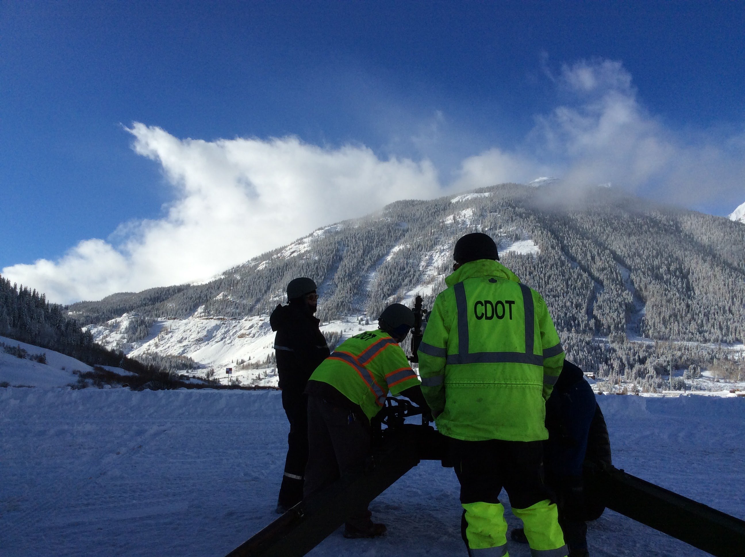 CDOT crews prepping or avalanche mitigation on Loveland Pass CDOT crews prepping or avalanche mitigation on Loveland Pass