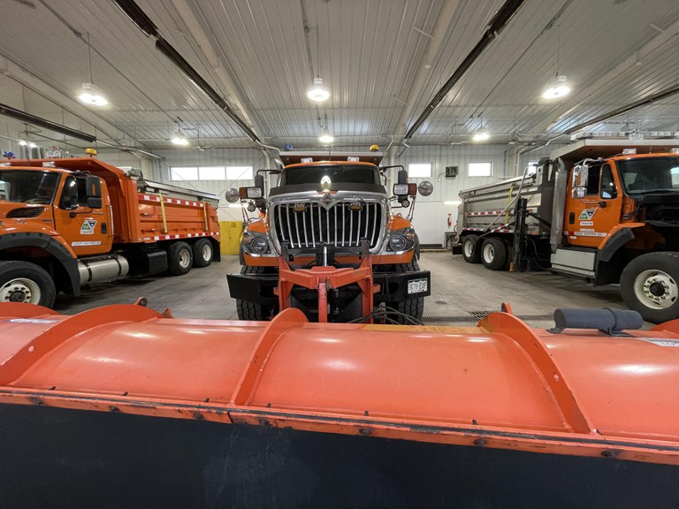 CDOT snowplows lined up at EJMT