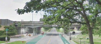 Tennyson Street Rendering Rendering of Tennyson St under I-70 with improvements to multimodal transportation