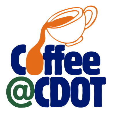 Logo of Coffee @ CDOT Logo of Coffee @ CDOT showing a coffee mug spilling coffee into the text,