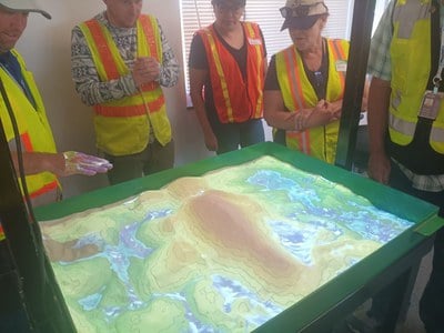 Colorado Stormwater Council members learn about CDOT’s Augmented Reality Sandbox Tool