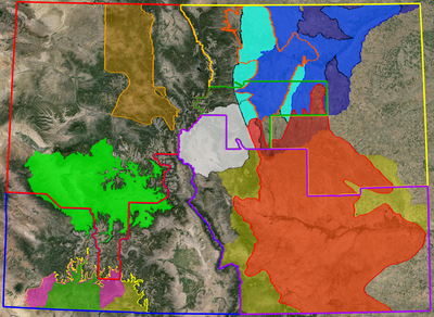 Colorado map of commercial wetland and stream mitigation banks