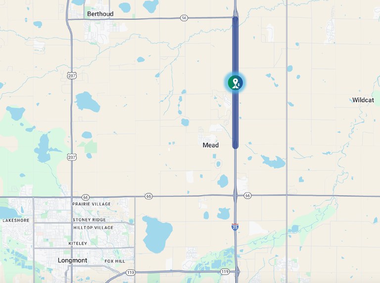Image of  Mead to Berthoud Express Lanes Map