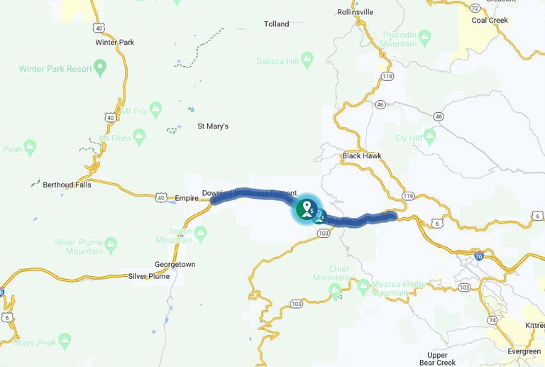 I-70 Westbound Express Lane Map 