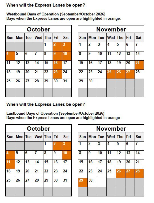 Mountain Express Lane Opening Hours/Days 